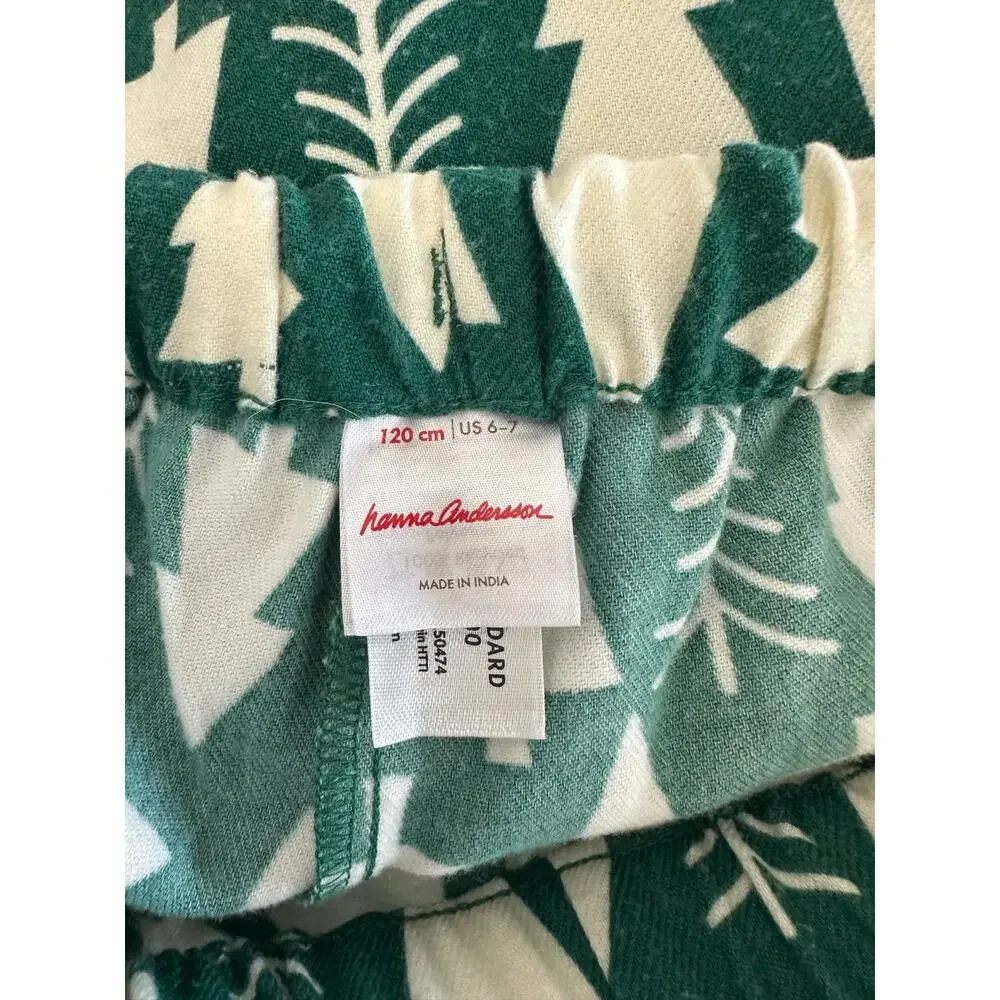 Hanna Andersson 2pc Christmas Tree PJ Set 6 7 Pajamas Green